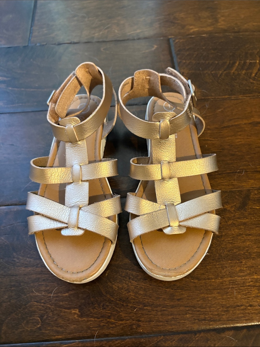 Cat & Jack Girls Gold Strappy Sandals